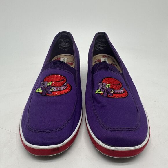 Red Hat Society GRASSHOPPERS Keds Purple Wedged Heel Slip-On Shoes 7.5M Sneakers - Picture 4 of 12